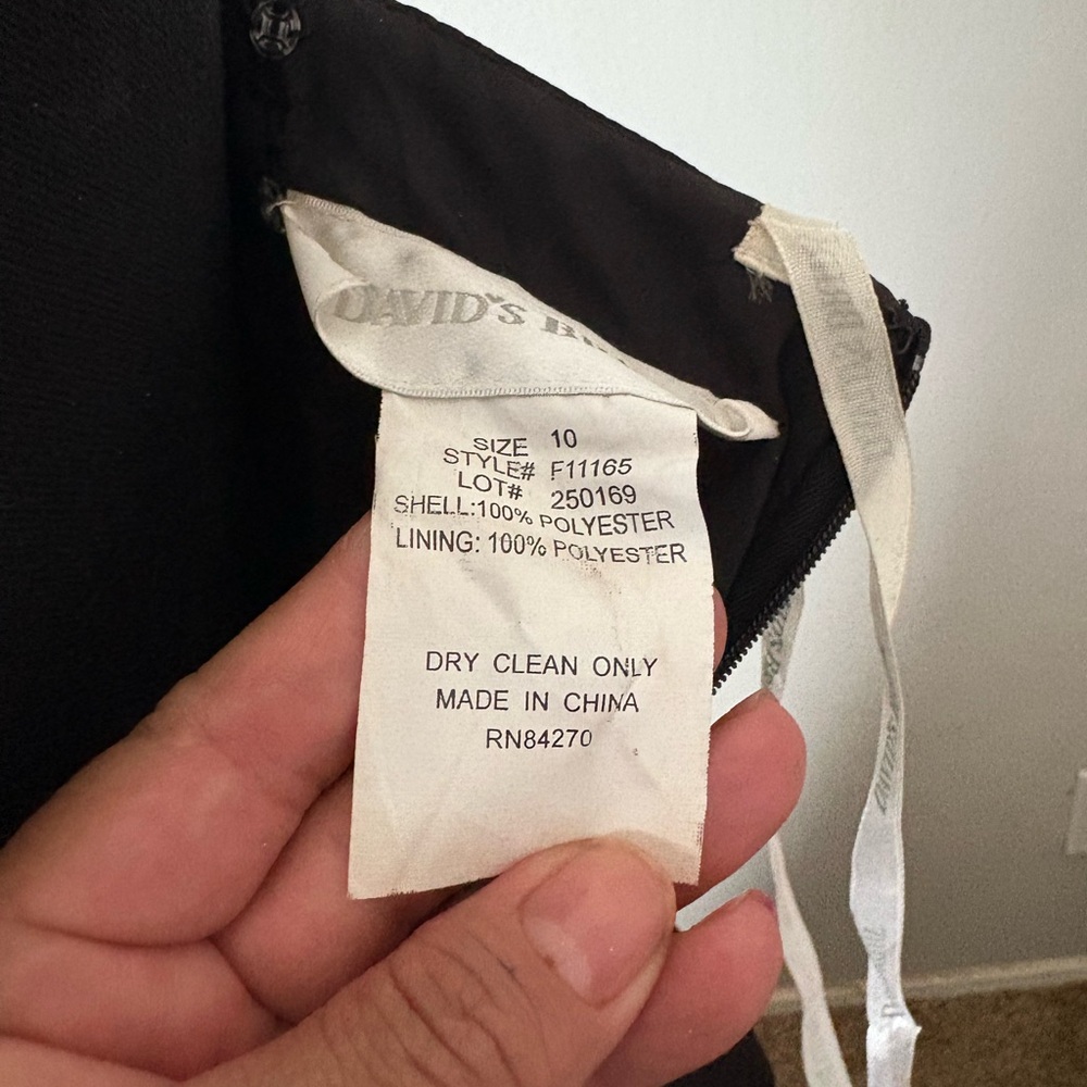 David's Bridal Elegant Black Gown